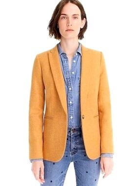 J. CREW Parke 100% Wool Blazer in Marigold - 6